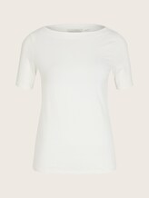 Basic T-Shirt mit Bio-Baumwolle - Frauen - Gardenia White Basic T-Shirt mit Bio-Baumwolle - Frauen - Gardenia White - 7 - TOM TAILOR Denim