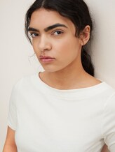 Basic T-Shirt mit Bio-Baumwolle - Frauen - Gardenia White Basic T-Shirt mit Bio-Baumwolle - Frauen - Gardenia White - 9 - TOM TAILOR Denim
