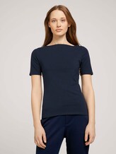 Basic T-Shirt mit Bio-Baumwolle - Frauen - Sky Captain Blue Basic T-Shirt mit Bio-Baumwolle - Frauen - Sky Captain Blue - 1 - TOM TAILOR Denim