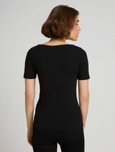 Basic T-shirt met boothals - Vrouwen - deep black Basic T-shirt met boothals - Vrouwen - deep black - 2 - TOM TAILOR Denim
