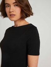 Basic T-shirt met boothals - Vrouwen - deep black Basic T-shirt met boothals - Vrouwen - deep black - 9 - TOM TAILOR Denim