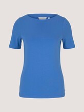 Basic Halbarmshirt aus Bio-Baumwolle - Frauen - mid blue Basic Halbarmshirt aus Bio-Baumwolle - Frauen - mid blue - 7 - TOM TAILOR Denim