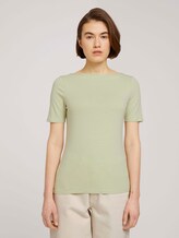 Basic Halbarmshirt mit Bio-Baumwolle - Frauen - light dusty green Basic Halbarmshirt mit Bio-Baumwolle - Frauen - light dusty green - 1 - TOM TAILOR Denim