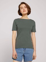 Basic Halbarmshirt aus Bio-Baumwolle - Frauen - dusty pine green Basic Halbarmshirt aus Bio-Baumwolle - Frauen - dusty pine green - 1 - TOM TAILOR Denim