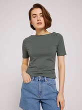Basic Halbarmshirt aus Bio-Baumwolle - Frauen - dusty pine green Basic Halbarmshirt aus Bio-Baumwolle - Frauen - dusty pine green - 5 - TOM TAILOR Denim
