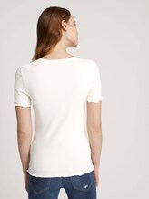 Tshirt mit gekräuseltem Saum - Frauen - Gardenia White Tshirt mit gekräuseltem Saum - Frauen - Gardenia White - 2 - TOM TAILOR Denim