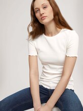 Tshirt mit gekräuseltem Saum - Frauen - Gardenia White Tshirt mit gekräuseltem Saum - Frauen - Gardenia White - 5 - TOM TAILOR Denim