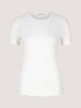 Tshirt mit gekräuseltem Saum - Frauen - Gardenia White Tshirt mit gekräuseltem Saum - Frauen - Gardenia White - 7 - TOM TAILOR Denim