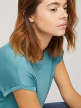 Fließendes Basic T-Shirt - Frauen - Mineral Stone Blue Fließendes Basic T-Shirt - Frauen - Mineral Stone Blue - 9 - TOM TAILOR Denim