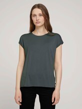Fließendes Basic T-Shirt - Frauen - dusty pine green Fließendes Basic T-Shirt - Frauen - dusty pine green - 1 - TOM TAILOR Denim