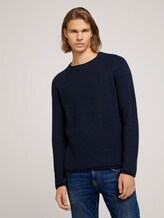 strukturierter Pullover mit Bio-Baumwolle - Männer - Sky Captain Blue strukturierter Pullover mit Bio-Baumwolle - Männer - Sky Captain Blue - 1 - TOM TAILOR Denim