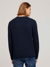 strukturierter Pullover mit Bio-Baumwolle - Männer - Sky Captain Blue strukturierter Pullover mit Bio-Baumwolle - Männer - Sky Captain Blue - 2 - TOM TAILOR Denim