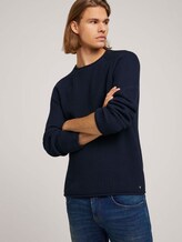 strukturierter Pullover mit Bio-Baumwolle - Männer - Sky Captain Blue strukturierter Pullover mit Bio-Baumwolle - Männer - Sky Captain Blue - 5 - TOM TAILOR Denim