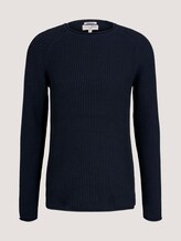 strukturierter Pullover mit Bio-Baumwolle - Männer - Sky Captain Blue strukturierter Pullover mit Bio-Baumwolle - Männer - Sky Captain Blue - 7 - TOM TAILOR Denim