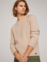 strukturierter Pullover mit Bio-Baumwolle - Männer - dusty almond melange strukturierter Pullover mit Bio-Baumwolle - Männer - dusty almond melange - 5 - TOM TAILOR Denim