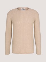 strukturierter Pullover mit Bio-Baumwolle - Männer - dusty almond melange strukturierter Pullover mit Bio-Baumwolle - Männer - dusty almond melange - 7 - TOM TAILOR Denim