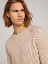 strukturierter Pullover mit Bio-Baumwolle - Männer - dusty almond melange strukturierter Pullover mit Bio-Baumwolle - Männer - dusty almond melange - 9 - TOM TAILOR Denim