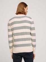 gestreifter Pullover mit Bio-Baumwolle - Männer - soft beige navy stripe gestreifter Pullover mit Bio-Baumwolle - Männer - soft beige navy stripe - 2 - TOM TAILOR Denim