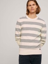 gestreifter Pullover mit Bio-Baumwolle - Männer - soft beige navy stripe gestreifter Pullover mit Bio-Baumwolle - Männer - soft beige navy stripe - 5 - TOM TAILOR Denim