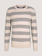 gestreifter Pullover mit Bio-Baumwolle - Männer - soft beige navy stripe gestreifter Pullover mit Bio-Baumwolle - Männer - soft beige navy stripe - 7 - TOM TAILOR Denim