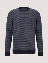 gestreifter Pullover mit Bio-Baumwolle - Männer - navy blue white stripy pattern gestreifter Pullover mit Bio-Baumwolle - Männer - navy blue white stripy pattern - 7 - TOM TAILOR Denim