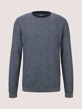 getextureerde trui met biologisch katoen - Mannen - navy denim blue white mouline getextureerde trui met biologisch katoen - Mannen - navy denim blue white mouline - 7 - TOM TAILOR Denim