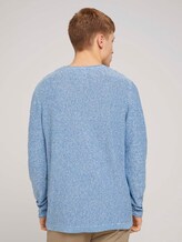 melierter Pullover mit Bio-Baumwolle - Männer - blue white mouline melierter Pullover mit Bio-Baumwolle - Männer - blue white mouline - 2 - TOM TAILOR Denim