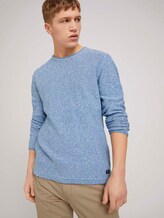 melierter Pullover mit Bio-Baumwolle - Männer - blue white mouline melierter Pullover mit Bio-Baumwolle - Männer - blue white mouline - 5 - TOM TAILOR Denim