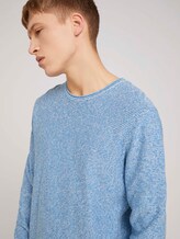 melierter Pullover mit Bio-Baumwolle - Männer - blue white mouline melierter Pullover mit Bio-Baumwolle - Männer - blue white mouline - 9 - TOM TAILOR Denim