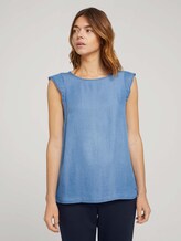 Denim Bluse mit Flügelärmeln - Frauen - Blue Denim Denim Bluse mit Flügelärmeln - Frauen - Blue Denim - 1 - TOM TAILOR Denim