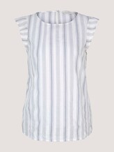 Gestreifte Bluse mit Bio-Baumwolle - Frauen - white blue vertical stripe Gestreifte Bluse mit Bio-Baumwolle - Frauen - white blue vertical stripe - 7 - TOM TAILOR Denim