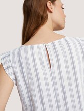 Gestreifte Bluse mit Bio-Baumwolle - Frauen - white blue vertical stripe Gestreifte Bluse mit Bio-Baumwolle - Frauen - white blue vertical stripe - 9 - TOM TAILOR Denim