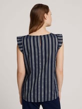 Gestreifte Bluse mit Bio-Baumwolle - Frauen - navy white vertical stripe Gestreifte Bluse mit Bio-Baumwolle - Frauen - navy white vertical stripe - 2 - TOM TAILOR Denim