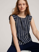Gestreifte Bluse mit Bio-Baumwolle - Frauen - navy white vertical stripe Gestreifte Bluse mit Bio-Baumwolle - Frauen - navy white vertical stripe - 5 - TOM TAILOR Denim