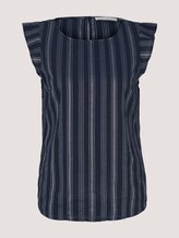 Gestreifte Bluse mit Bio-Baumwolle - Frauen - navy white vertical stripe Gestreifte Bluse mit Bio-Baumwolle - Frauen - navy white vertical stripe - 7 - TOM TAILOR Denim