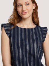 Gestreifte Bluse mit Bio-Baumwolle - Frauen - navy white vertical stripe Gestreifte Bluse mit Bio-Baumwolle - Frauen - navy white vertical stripe - 9 - TOM TAILOR Denim