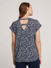 Gemusterte Kurzambluse aus nachhaltiger Viskose - Frauen - blue flower print Gemusterte Kurzambluse aus nachhaltiger Viskose - Frauen - blue flower print - 2 - TOM TAILOR Denim