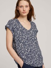 Gemusterte Kurzambluse aus nachhaltiger Viskose - Frauen - blue flower print Gemusterte Kurzambluse aus nachhaltiger Viskose - Frauen - blue flower print - 5 - TOM TAILOR Denim