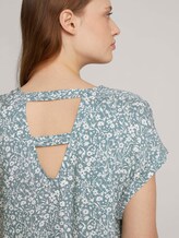 Gemusterte Kurzambluse aus nachhaltiger Viskose - Frauen - mineral blue flower print Gemusterte Kurzambluse aus nachhaltiger Viskose - Frauen - mineral blue flower print - 10 - TOM TAILOR Denim
