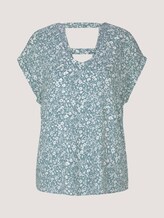 Gemusterte Kurzambluse aus nachhaltiger Viskose - Frauen - mineral blue flower print Gemusterte Kurzambluse aus nachhaltiger Viskose - Frauen - mineral blue flower print - 7 - TOM TAILOR Denim