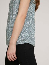 Gemusterte Kurzambluse aus nachhaltiger Viskose - Frauen - mineral blue flower print Gemusterte Kurzambluse aus nachhaltiger Viskose - Frauen - mineral blue flower print - 9 - TOM TAILOR Denim