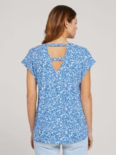 Gemusterte Kurzambluse aus nachhaltiger Viskose - Frauen - mid blue flower print Gemusterte Kurzambluse aus nachhaltiger Viskose - Frauen - mid blue flower print - 2 - TOM TAILOR Denim
