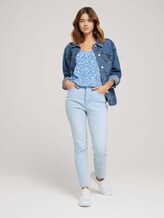 Gemusterte Kurzambluse aus nachhaltiger Viskose - Frauen - mid blue flower print Gemusterte Kurzambluse aus nachhaltiger Viskose - Frauen - mid blue flower print - 3 - TOM TAILOR Denim
