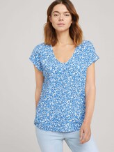 Gemusterte Kurzambluse aus nachhaltiger Viskose - Frauen - mid blue flower print Gemusterte Kurzambluse aus nachhaltiger Viskose - Frauen - mid blue flower print - 5 - TOM TAILOR Denim