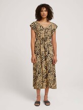 Midikleid mit Tunnelzug - Frauen - beige animal print Midikleid mit Tunnelzug - Frauen - beige animal print - 1 - TOM TAILOR Denim