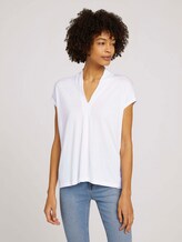 T-Shirt mit TENCEL™ und V-Ausschnitt - Frauen - White T-Shirt mit TENCEL™ und V-Ausschnitt - Frauen - White - 1 - Mine to five