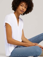T-Shirt mit TENCEL™ und V-Ausschnitt - Frauen - White T-Shirt mit TENCEL™ und V-Ausschnitt - Frauen - White - 5 - Mine to five