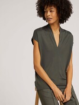 Lyocell T-Shirt mit V-Ausschnitt - Frauen - deep leaf green Lyocell T-Shirt mit V-Ausschnitt - Frauen - deep leaf green - 5 - Mine to five