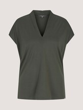 Lyocell T-Shirt mit V-Ausschnitt - Frauen - deep leaf green Lyocell T-Shirt mit V-Ausschnitt - Frauen - deep leaf green - 7 - Mine to five