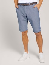 Strukturierte Josh Chino Shorts mit Gürtel - Männer - Light Blue Minimal Indigo Strukturierte Josh Chino Shorts mit Gürtel - Männer - Light Blue Minimal Indigo - 1 - TOM TAILOR